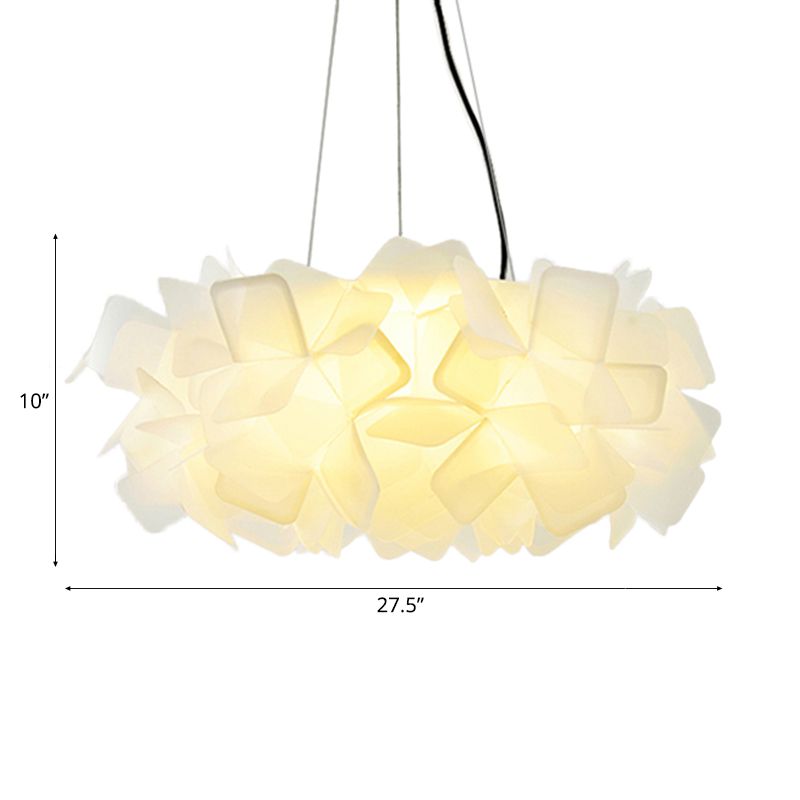 Costilización de caída de la flor de marrón/azul/púrpura contemporáneo 21 "/27.5" de ancho de 1 luz lámpara de techo acrílico para sala de estar