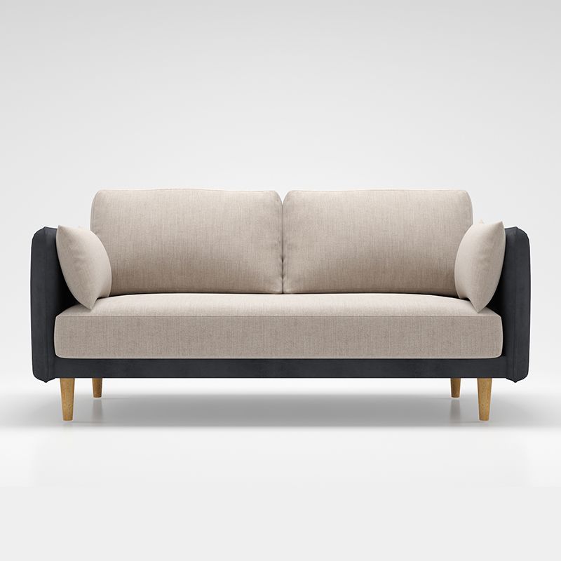 Square Arm Sofa 31.89" H Scandinavian Fabric Sofa with Pillows