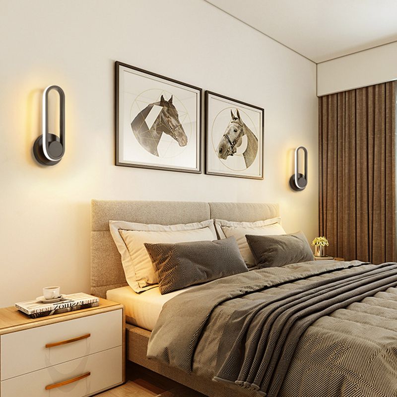 Nordischer Stil Metall Wandleuchte oval Form 12 "breite LED -Wandleuchten für Schlafzimmer