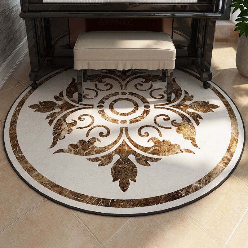 Modern Flower Printed Rug Multicolored Polyster Area Carpet Non-Slip Backing Stain-Resistant Indoor Rug for Living Room