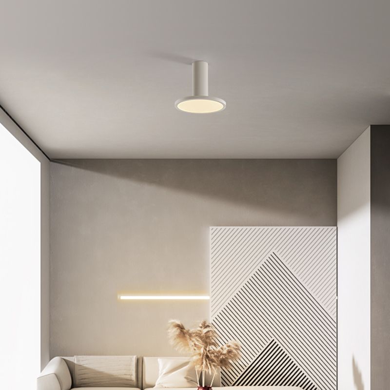 Luz empotrable de techo con tubo, luz empotrable LED para pasillo de metal nórdico con pantalla acrílica redonda