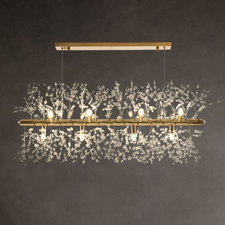 Contemporary Creative Crystal Island Light Fixture for Drawing Room Bedroom