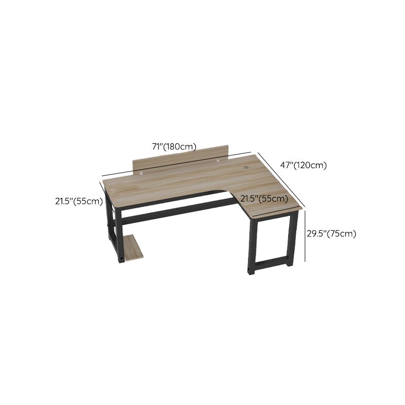Industrial Office Desk Manufactured Wood L-Shape 29.25 Inch H Writing Desk