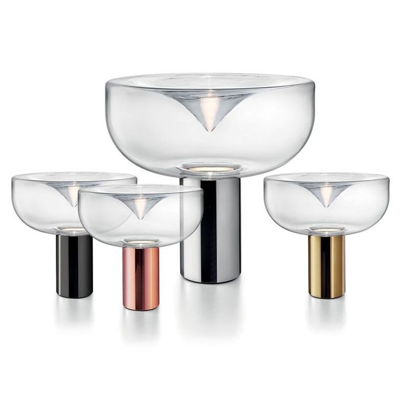 Round Shape Glass Table Lamp Modern Style 1 Light Table Lamp Fixture