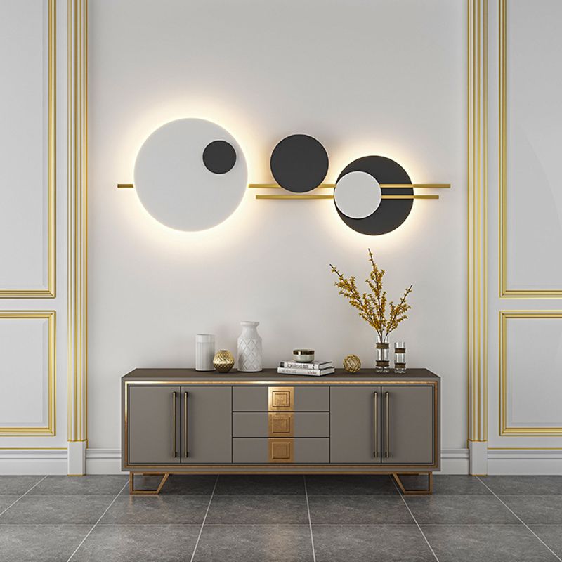 Moderne geometrische LED -Wandlampen -Metall 2 Lichter Wandleuchten