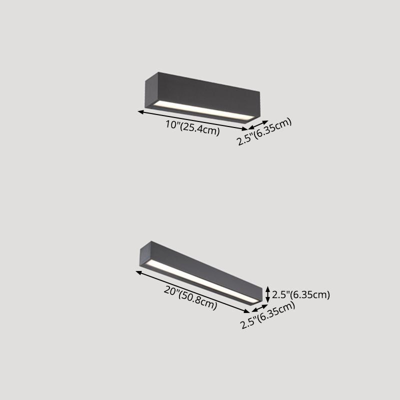 Modern Metal Wall Lighting 1-Light LED Outdoor Rectangular Sconce Light