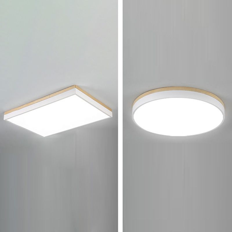 Einfachheit Moderne Holz Deckenmontage Leuchte mit Acryl Schatten für Wohnzimmer