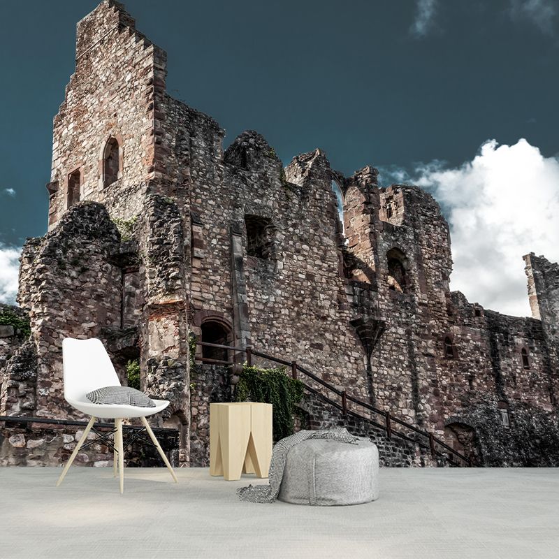 City Construction Mural Wallpaper Mildew Resistant Wall Covering for Bedroom