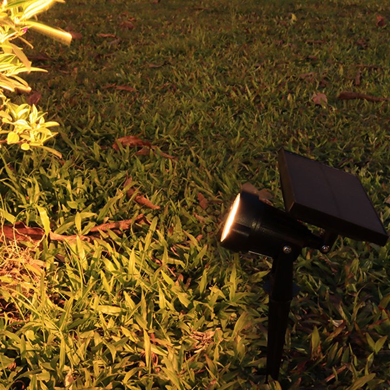 ABS Bell Shaped Solar Stake Light Contemporary Black LED Pathway Light for Patio