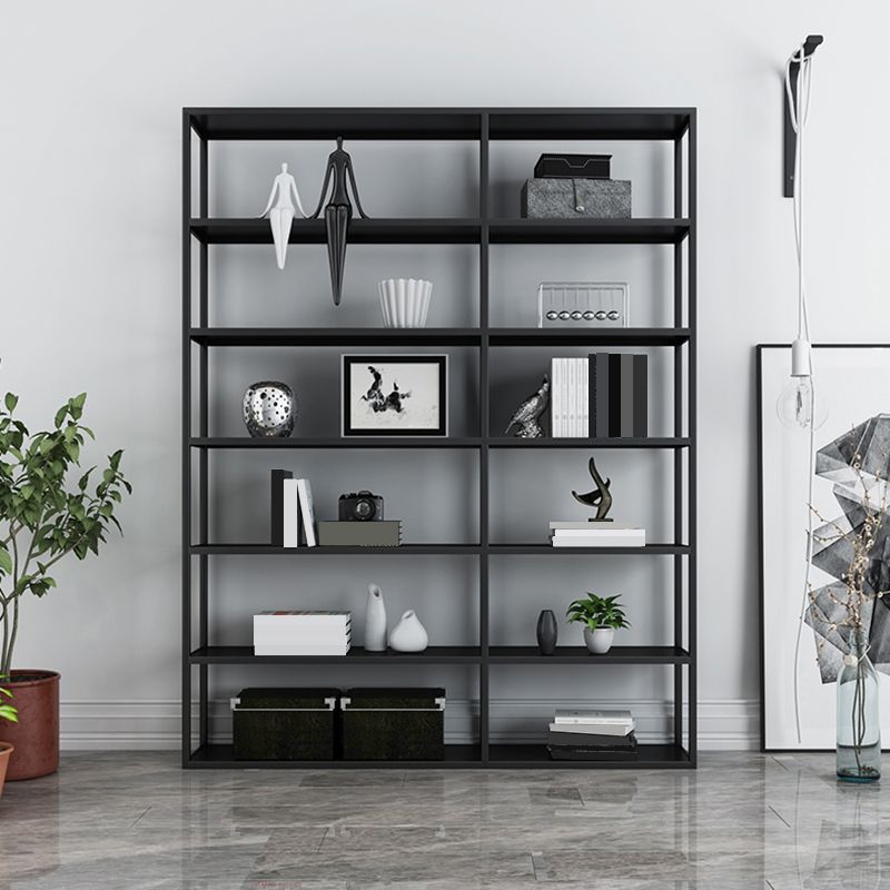 Rectangle Open Back Bookshelf Industrial Etagere Storage Bookcase