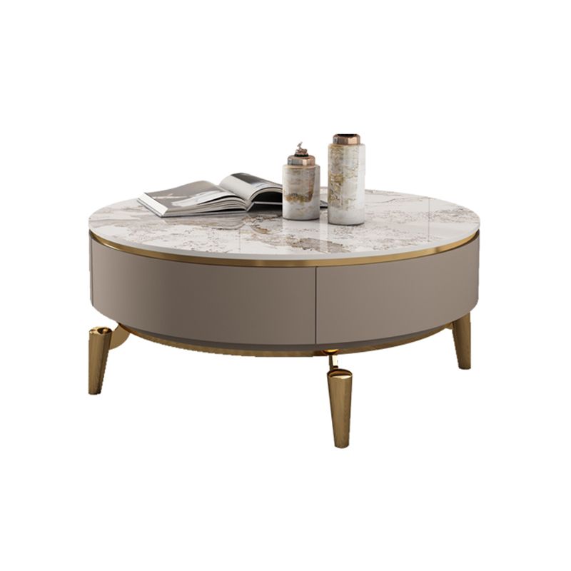 No Distressing Slate Coffee Table Glam Single Coffee Table with Drawer