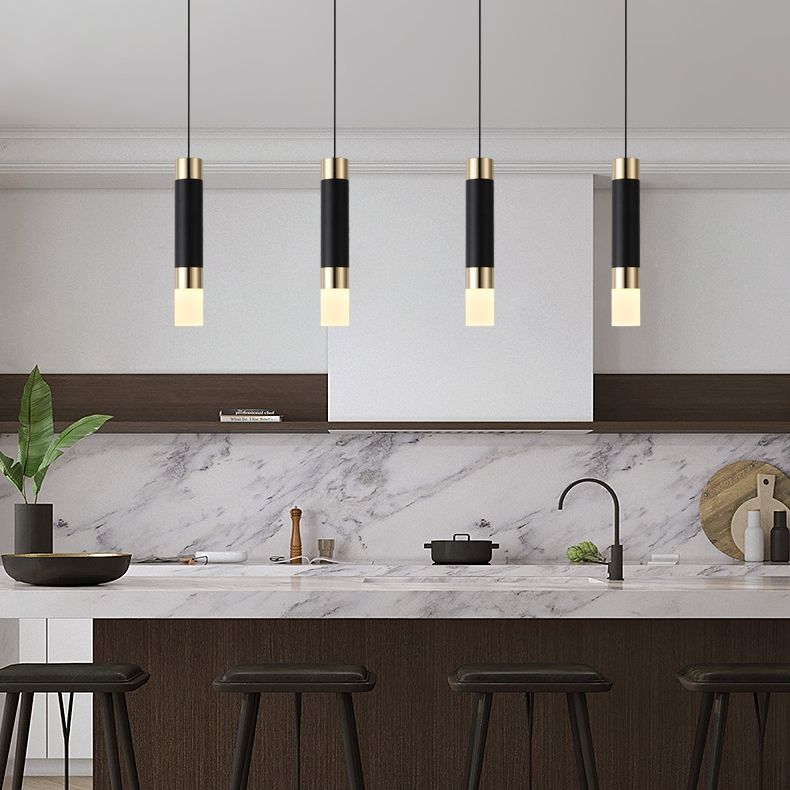 Luce cilindrica a led cilindrica luce nella moderna semplicità in alluminio lampada sospesa con ombra acrilica