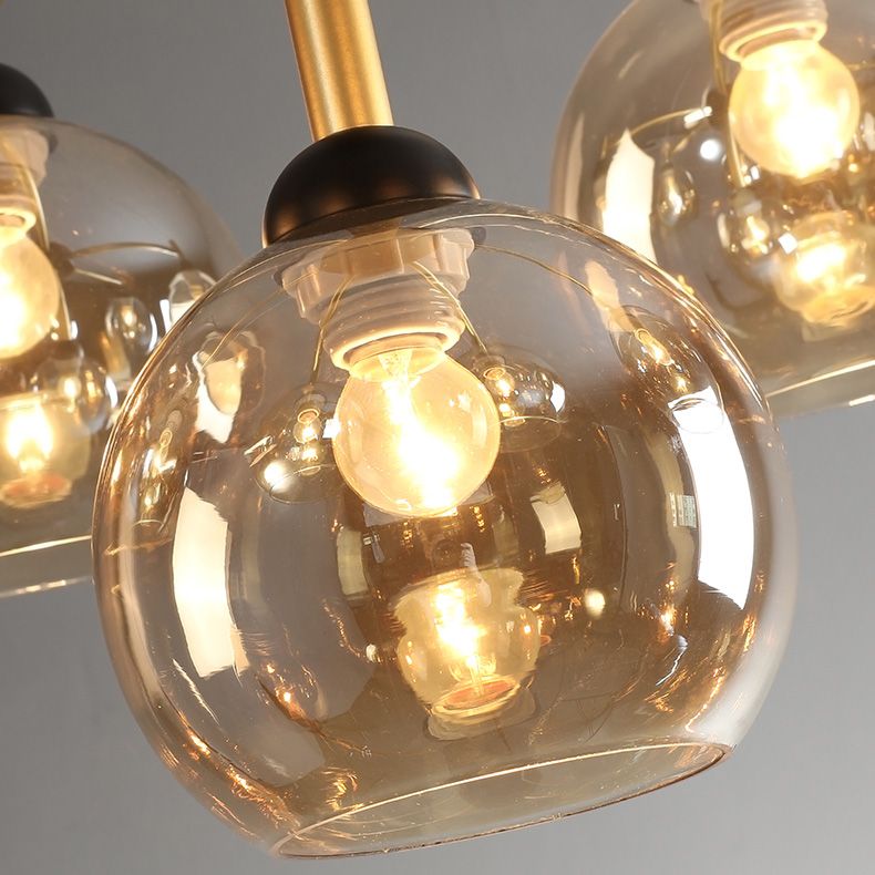 Chandelier en forma de mundo con sombra transparente de estilos modernos para el comedor