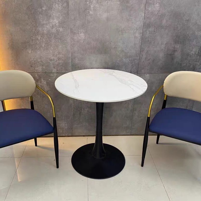 Traditional Luxury Dining Table Stone Dining Table with Metal Base