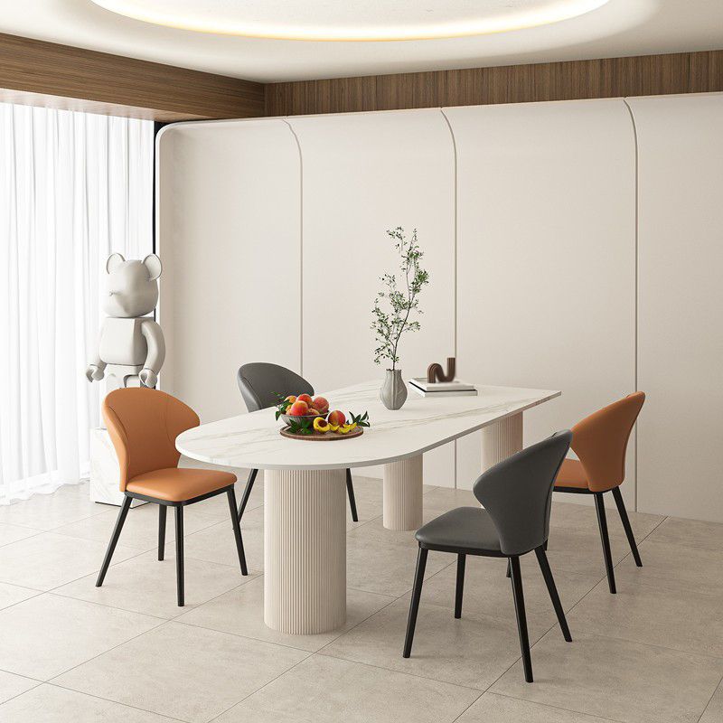 Mesa de cena de piedra contemporánea Mesa de comedor de la base de trípode para el hogar