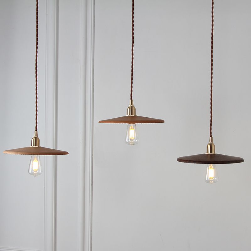 1 Light Pendant Light Modern Style Minimalism Wood Hanging Light for Dinning Room