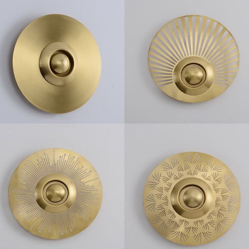 Round Disc Sconce Light Fixture Nordic Minimalist Style Copper 1 Light Sconces