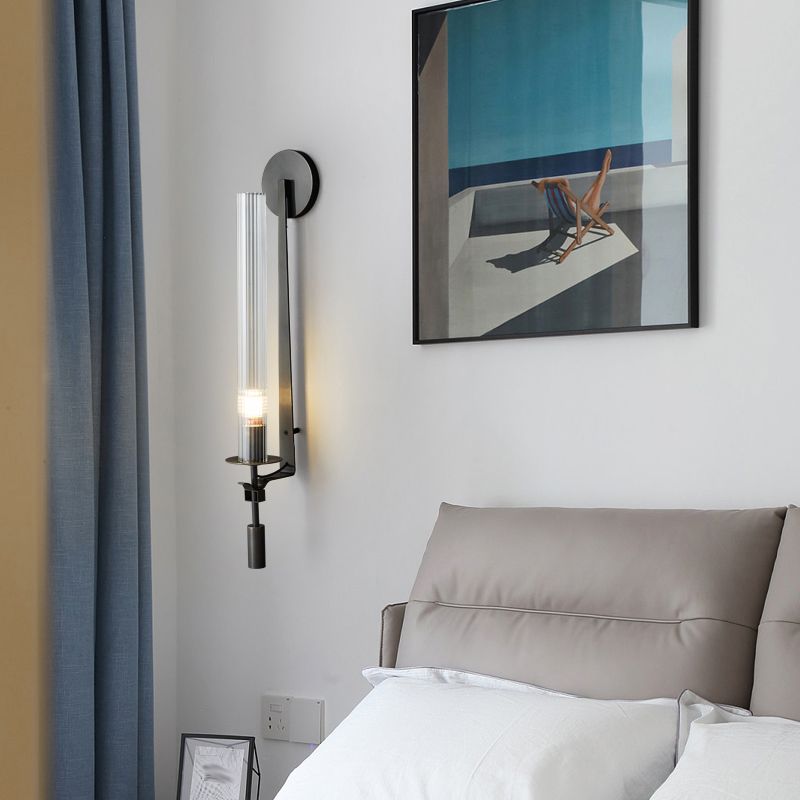Modern Style Cylinder Shade Wall Light Metal 1 Light Sconces for Bedroom