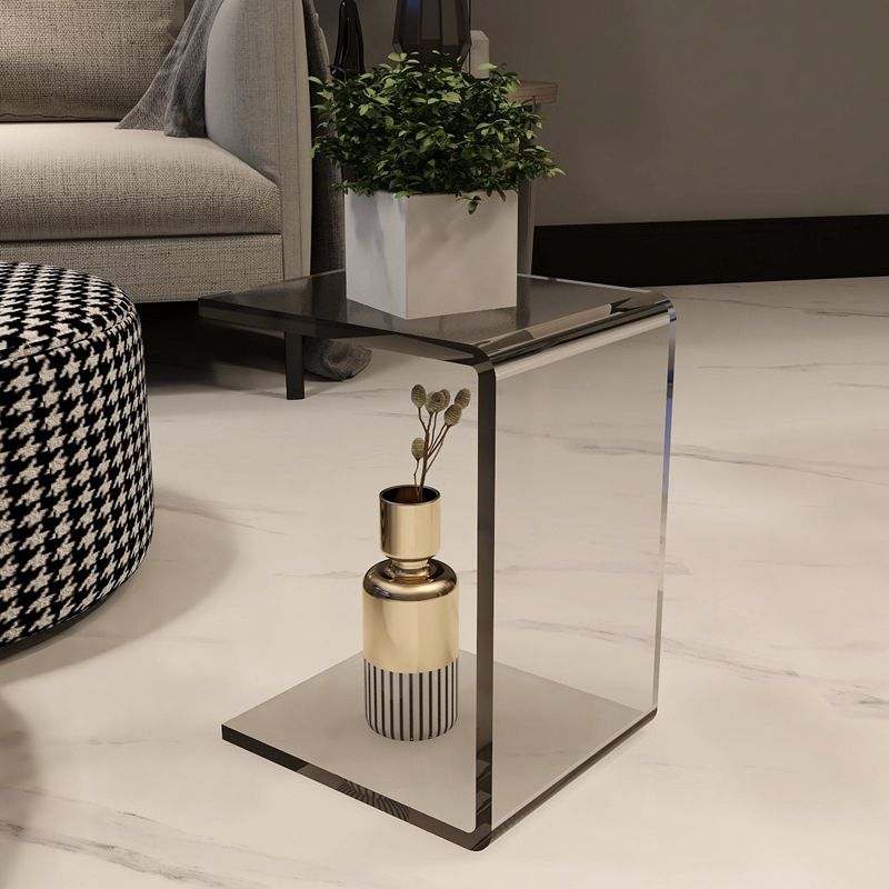Single Foot Base Base Design Acrylic Grey/amber/blue/transparentSide Table