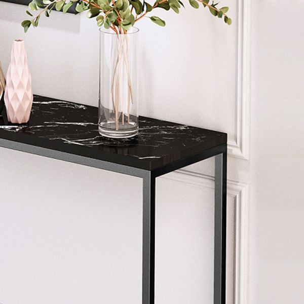 Modern Rectangle Console Sofa Table 33.46-inch Tall Accent Table with 1 Shelf