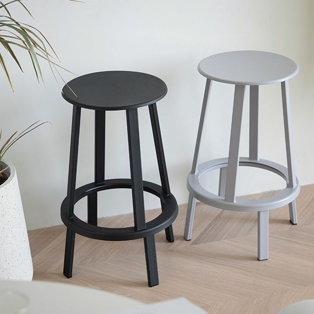 Contemporary Metal Legs Bar Stools Indoor Backless Bar Stool