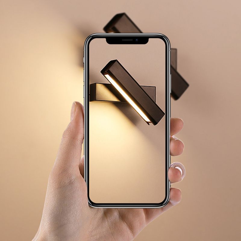 Rotatable Metal & Wood Wall Light 1 - Light LED Wall Sconce in Black / White