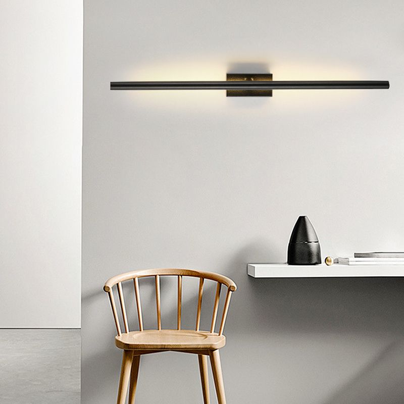 Contemporary Black/Golden Bathroom Vanity Light Metal LED Bath Bar