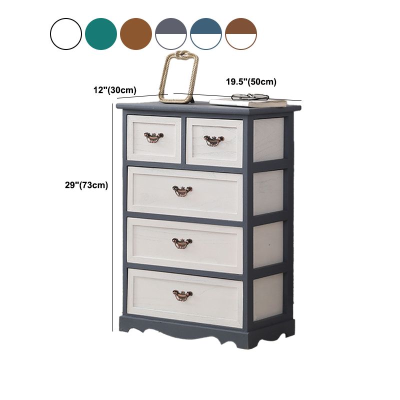 Nautical Bedroom Vertical Storage Chest Wooden Chest with Drawers