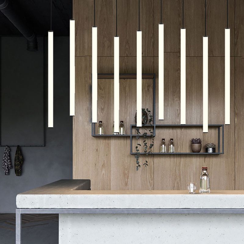 Acryl Modern Simple Led Pendant Light Lange lijnlampen voor slaapkamer eetkamer