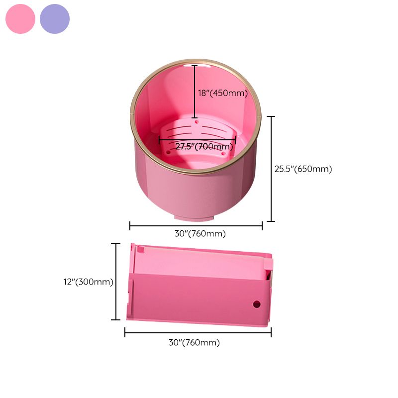 Plastic Round Foldable Bath Tub Soaking Freestanding Bathtub for Bathroom