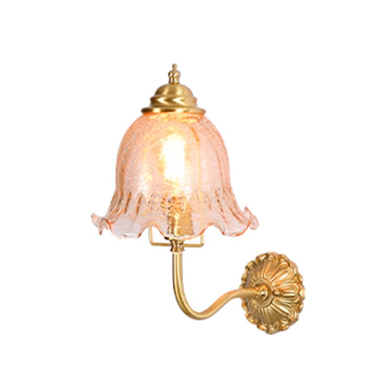 Luz de pared de vidrio de forma única lámpara de montaje de pared simple moderna en latón en latón