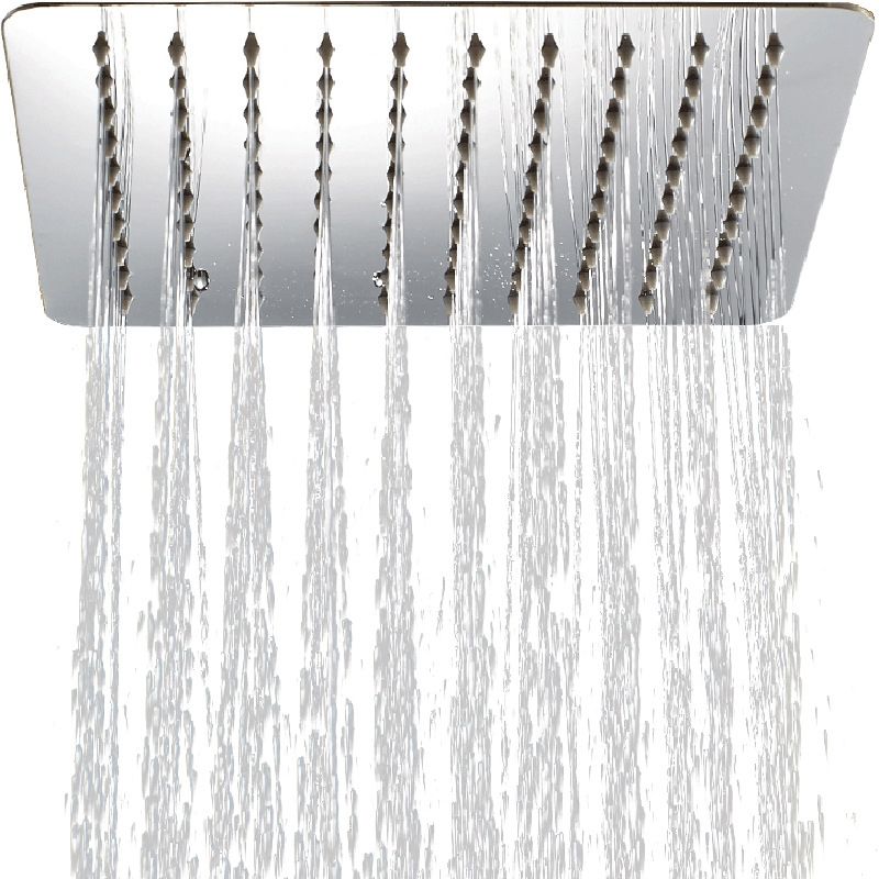 Contemporary Fixed Shower Head with Shower Arm Rain Fall Wall-Mount Showerhead