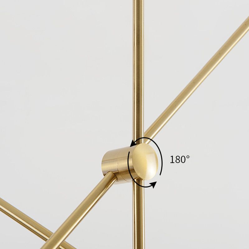 6-Lights Minimalism Metal Molecular Chandelier Lamp Nordic Style Open Bulb Design Dining Room Pendant