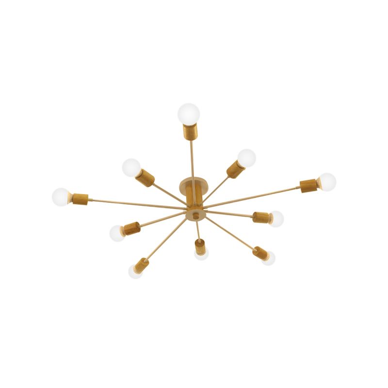 Lámpara de techo semiempotrada Starburst de 6/8/10 luces, lámpara de techo para sala de estar de Metal nórdico blanco/negro