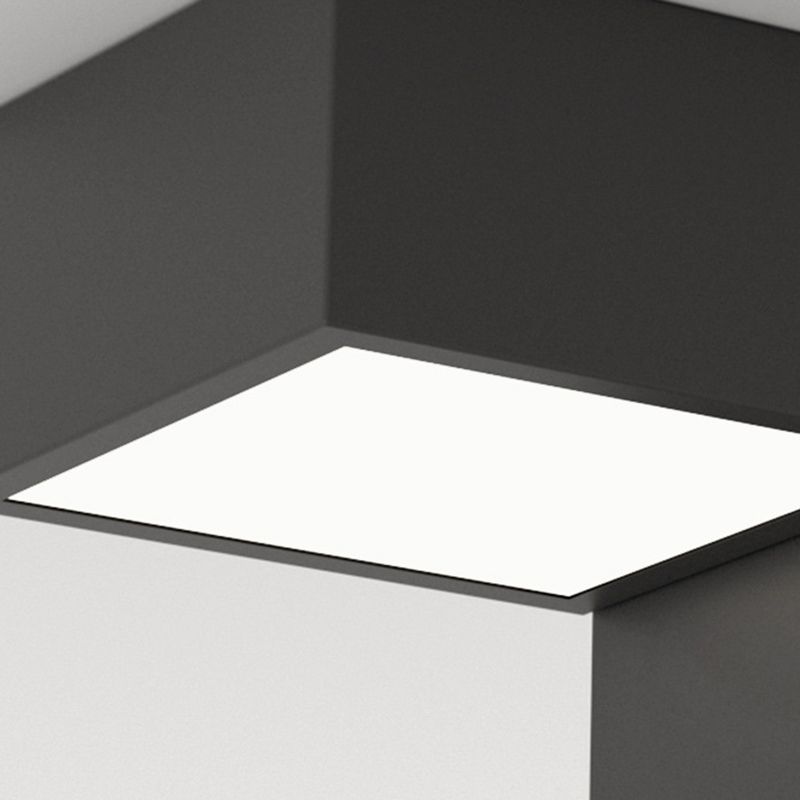 Plafonnier LED noir et blanc dans une simplicité moderne, plafonnier géométrique en fer avec abat-jour en acrylique