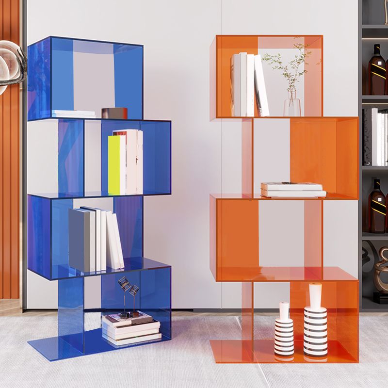 Acrylic Open Back Bookcase Scandinavian Standard Bookshelf with Shelves
