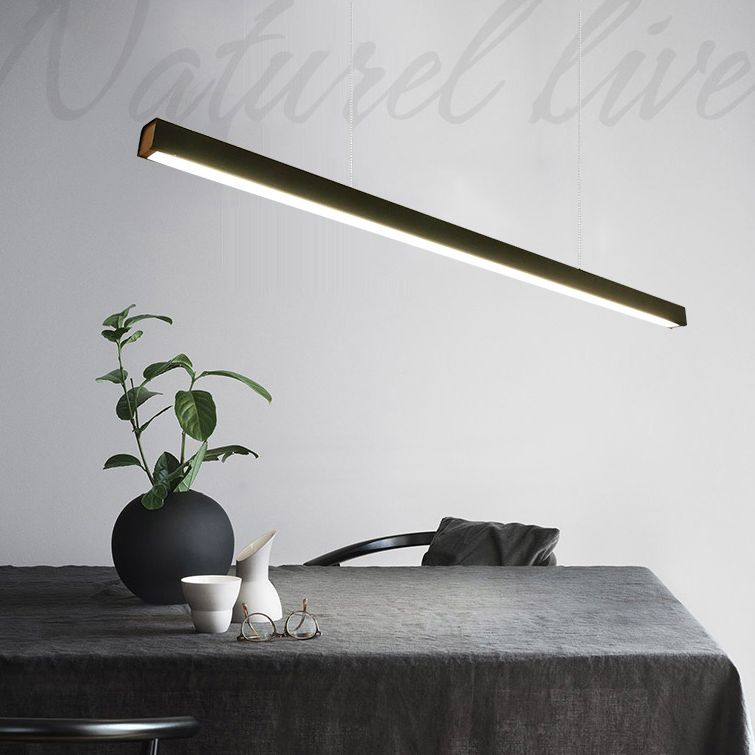 Lighting a sospensione moderna per l'illuminazione a sospensione lineare dell'isola cucina lampada sospesa in nero