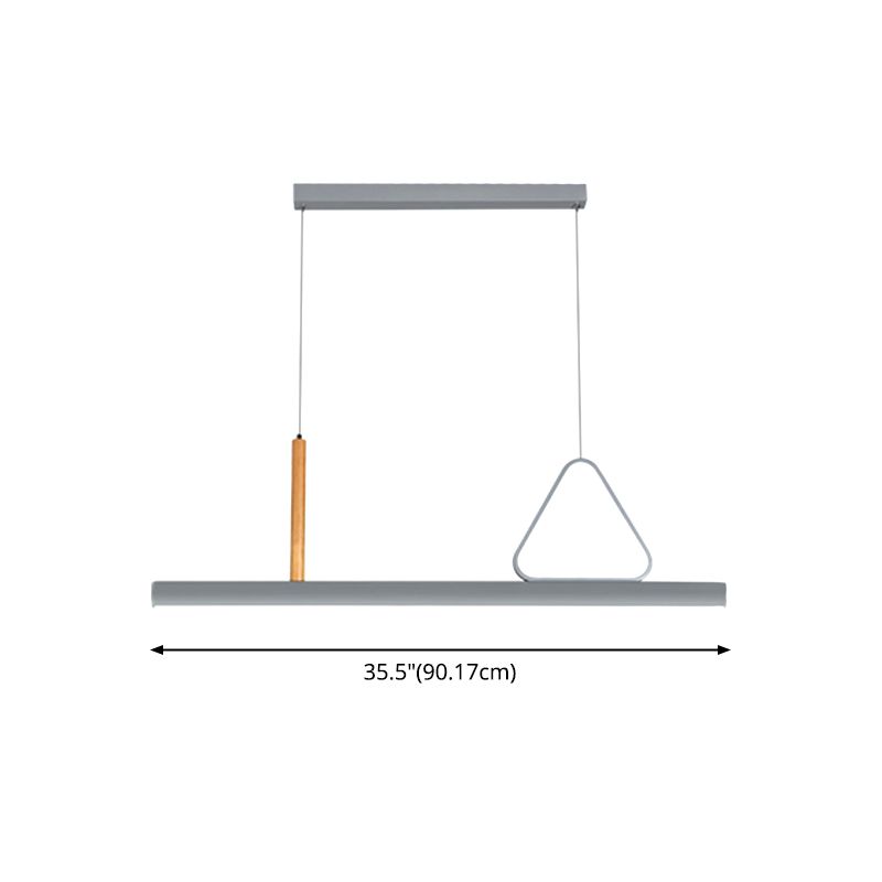 Living Room New Modern Island Lighting LED Linear Metal Pendant Light in Grey