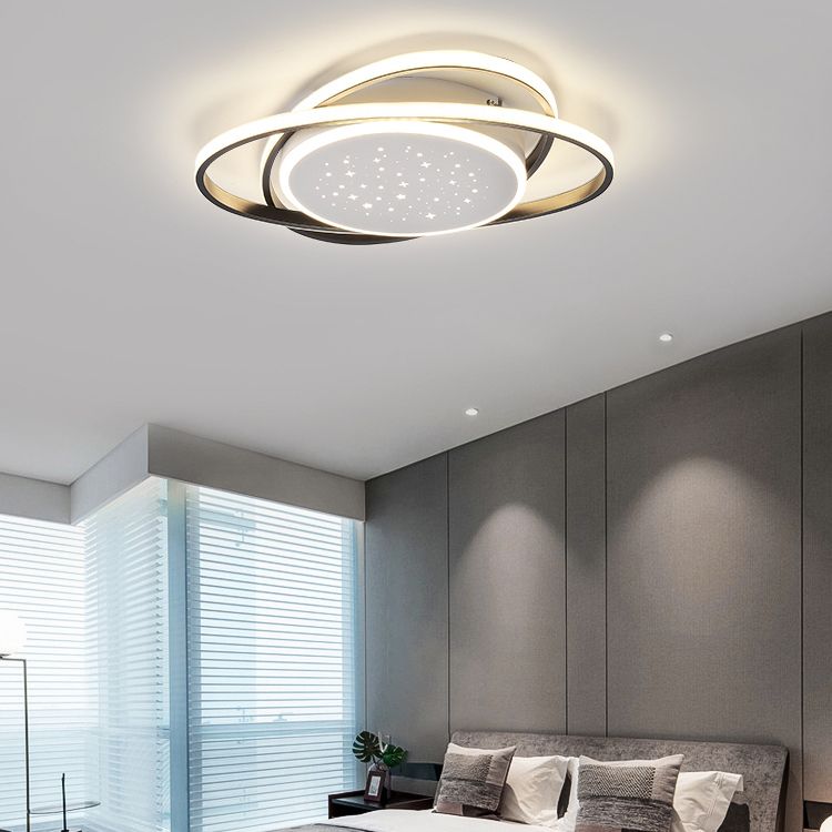 Linear Shape Ceiling Fixtures Modern Style Metal 3 Light Ceiling Mounted Lights
