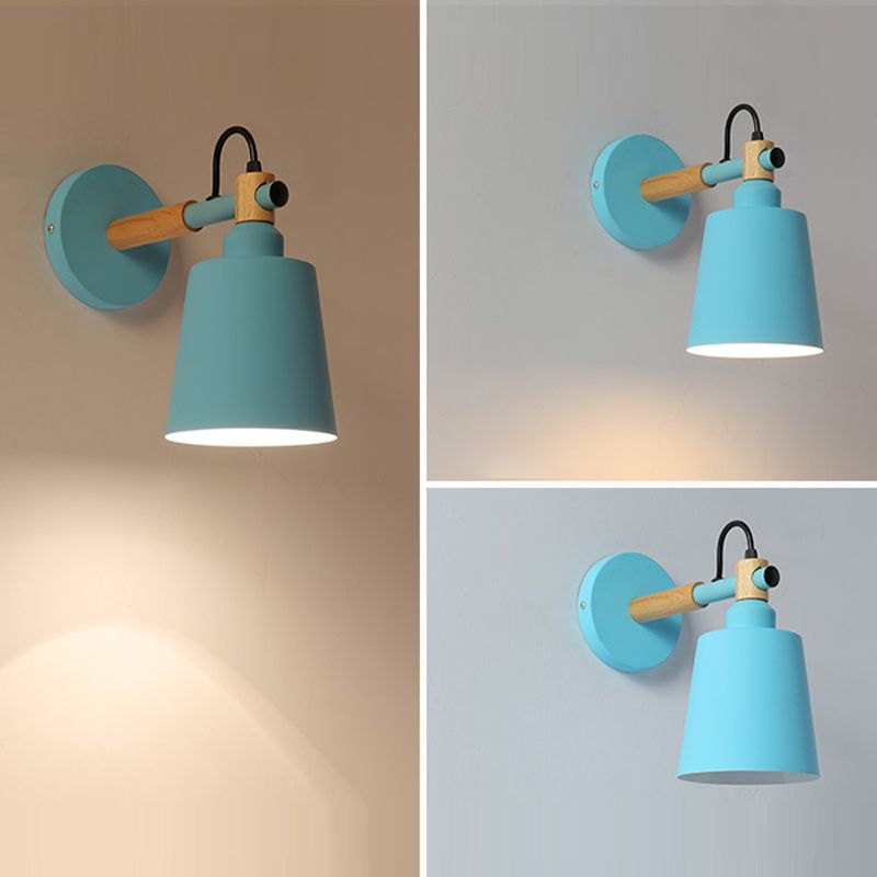 Macaron Empire Shape Wall Sconce Metal 1 Light Sconces for Bedroom