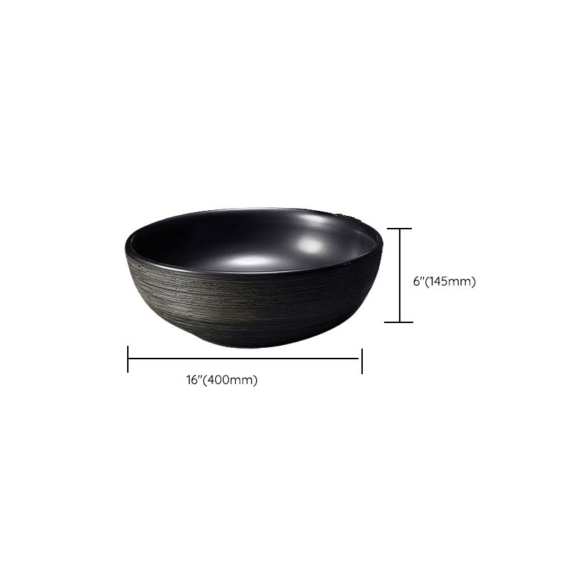 Modern Bathroom Sink Black Oval Ceramic Bathroom Sink with Faucet