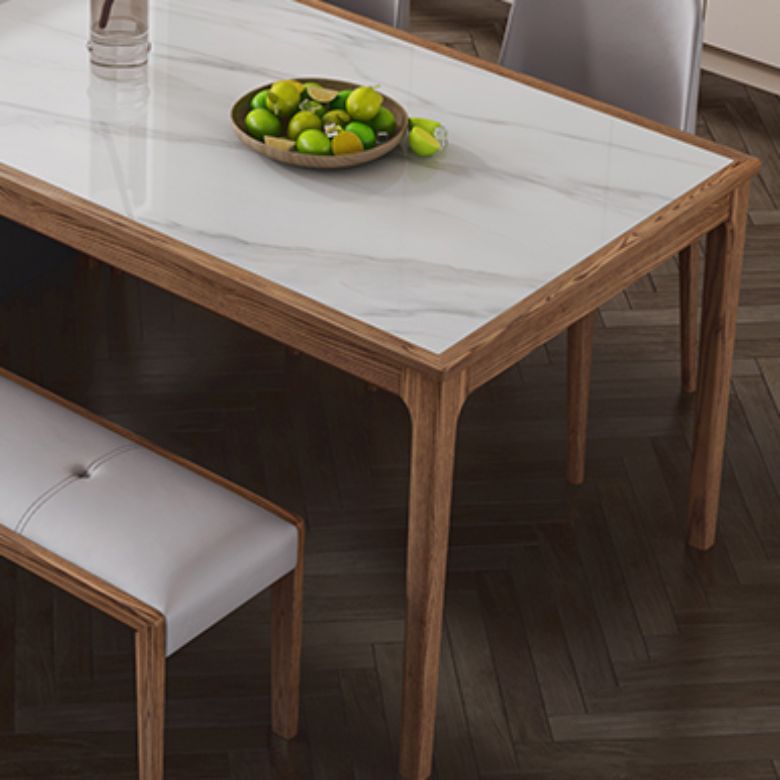 1/5/7 Pieces Modern Sintered Stone Top 4 Legs Dining Set for Home