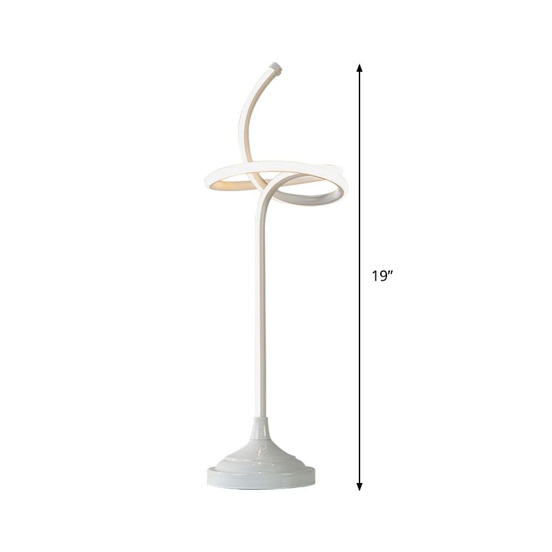 Witte Swirly Task Lighting Modernisme LED-nachttafellamp van acryl in warm/wit licht
