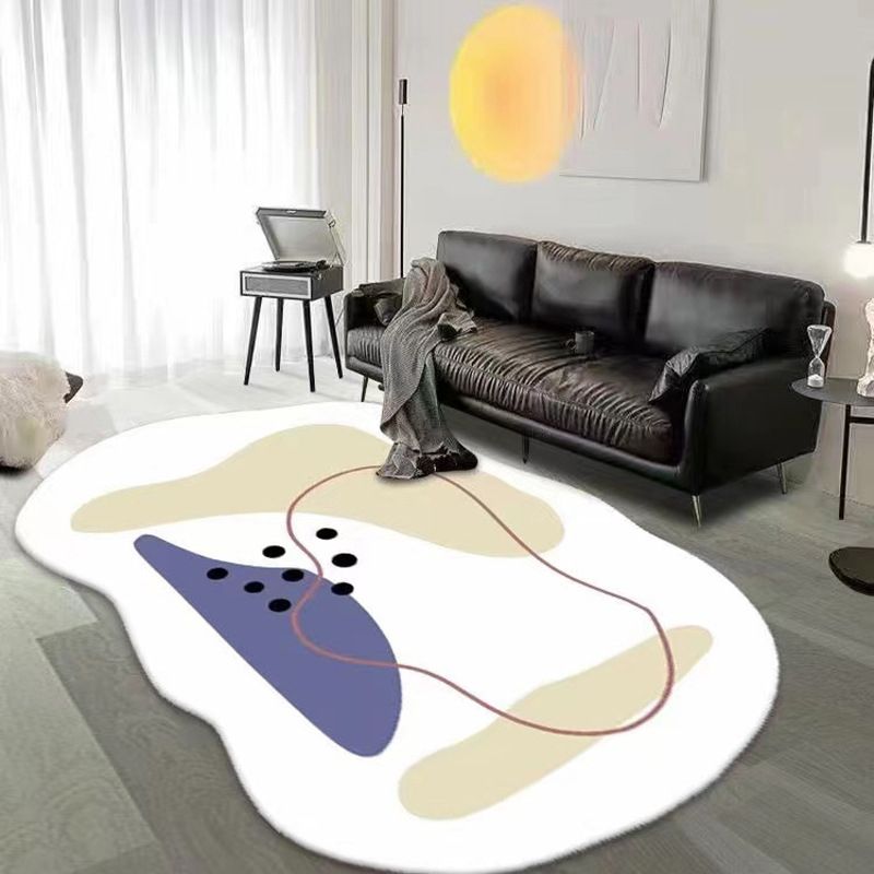 Novelty Irregular Shape Rug Modern Area Rug Polyester Easy Care Carpet for Living Room