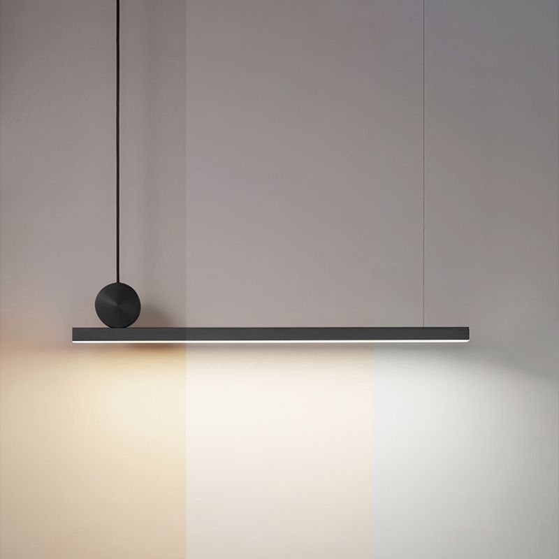Linear Island Lighting Metallic Contemporary Simplicity Pendant Lighting Fixtures for Restaurant