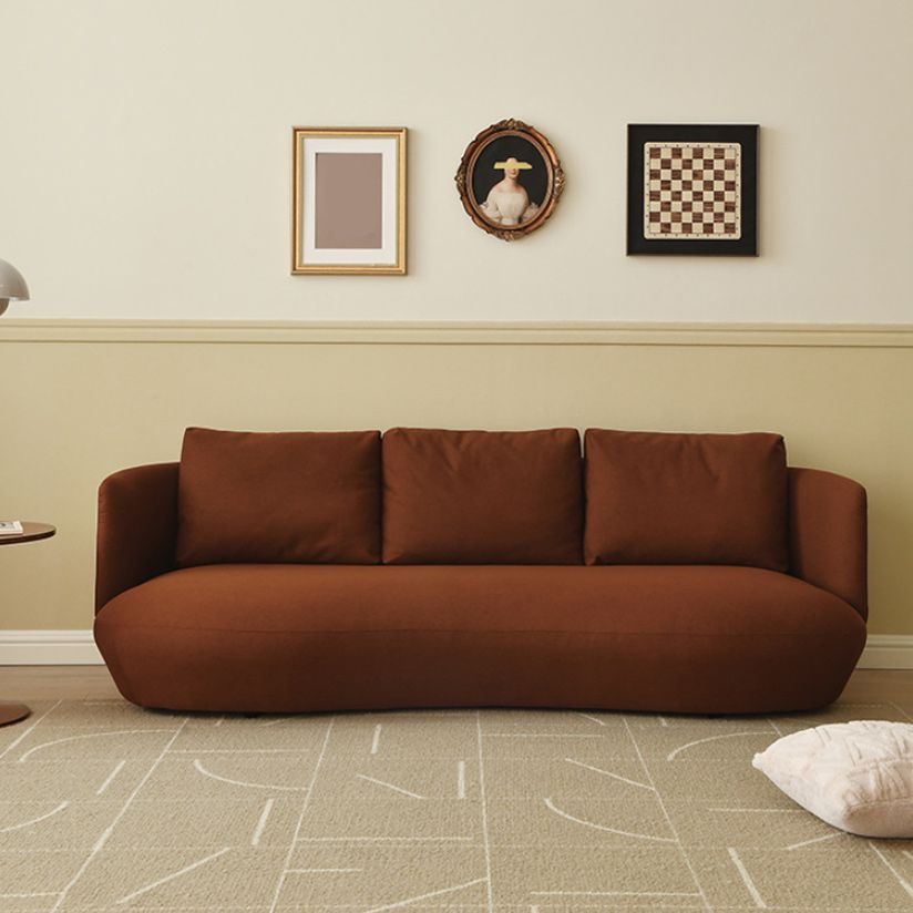 Contemporary 29.5" H Solid Color Linen Tuxedo Arm Sofa for Living Room
