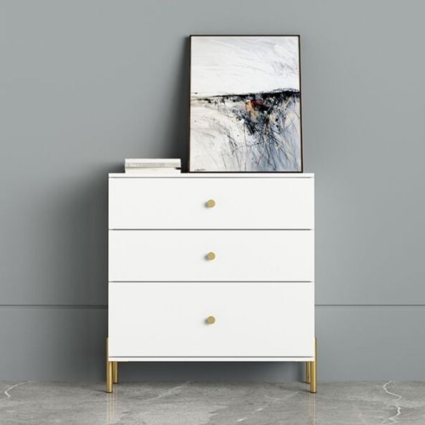 Modern Engineered Wood Sideboard Simple White Buffet Table with Drawer for Dining Room