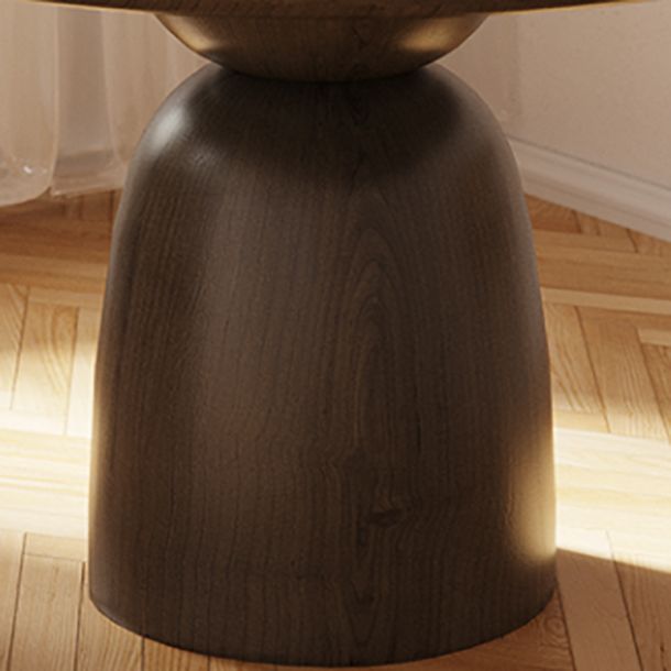 Mesa de comedor de madera maciza en color marrón para mesa moderna de restaurante con base de madera