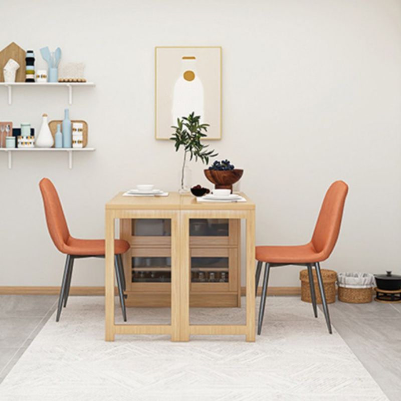 Natural Finish Dining Table Set 1/3 Pieces Faux Dinette Set for Home