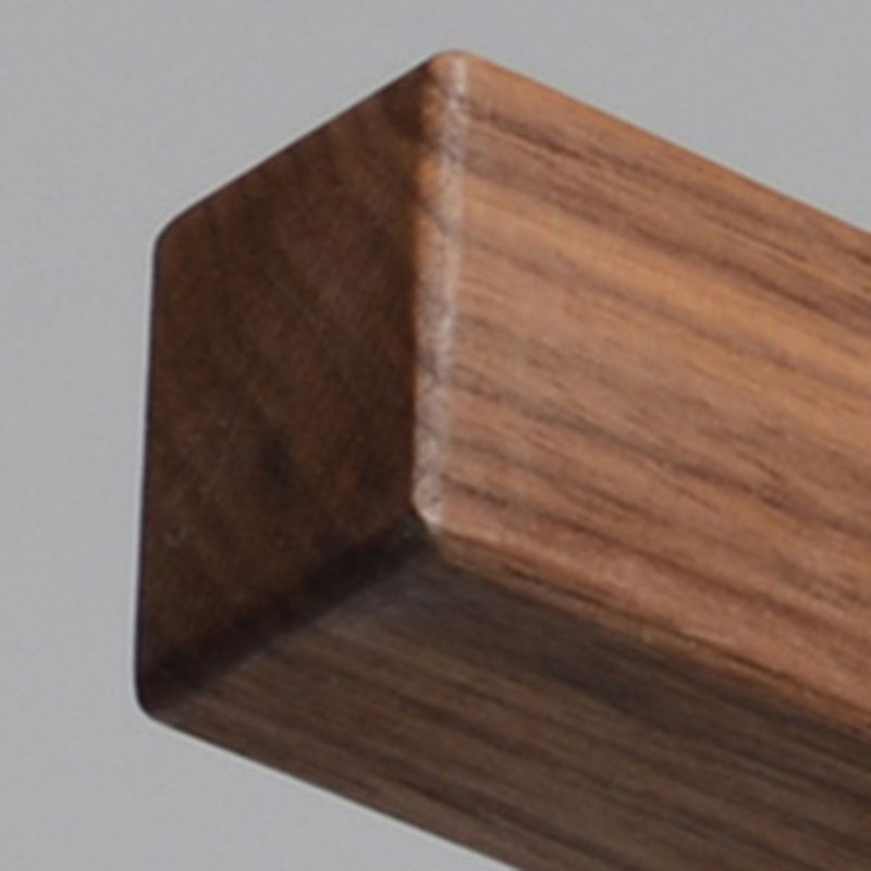 1 Light Linear Island Lighting Modernism Wood Chandelier Light Fixture for Kitchen